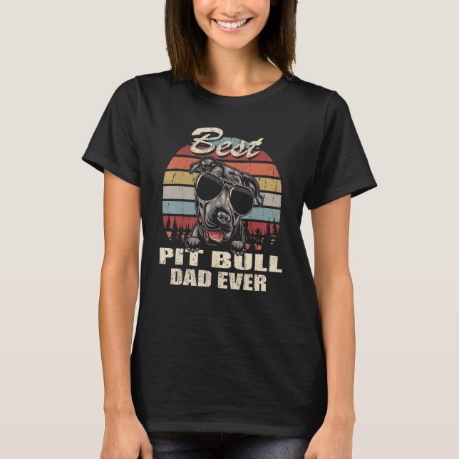 Mens Best Pit Bull Dad Ever Father's Day Cool Dog  T-Shirt (Front)
