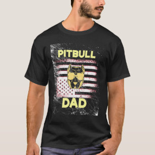 Mens Best Pitbull Dad Ever American Flag Patriotic T-Shirt