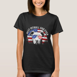 Mens Best Pitbull Dad Ever Us Flag T-Shirt