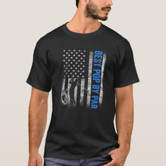 Mens Best Pop By Par US American Flag Father's Day T-Shirt