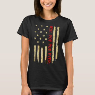 Mens Best Pop Pop Ever American Flag Proud Grandpa T-Shirt