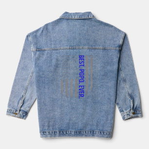 Mens Best Popo Ever Us American Flag For Father' Denim Jacket