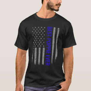 Mens Best Poppie Ever American Flag For Father's T-Shirt