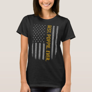 Mens Best Poppie Ever American Flag   For Father's T-Shirt