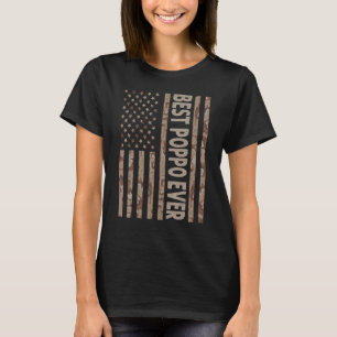 Mens Best Poppo Ever Us American Flag Grandpa Fat T-Shirt