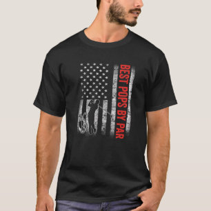 Mens Best Pops By Par US American Flag Father's Da T-Shirt