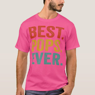 Mens Best Pops Ever Vintage Retro Grandpa Fathers T-Shirt