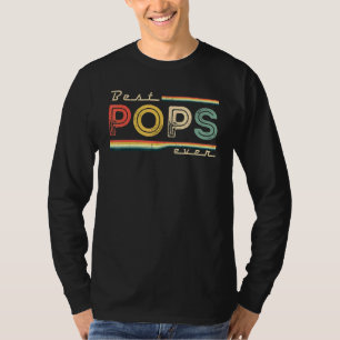 Mens Best Pops Ever Vintage Tee For Grandpa Father