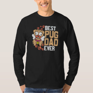 Men's Best Pug Dad Ever American Flag 4th Of July T-Shirt