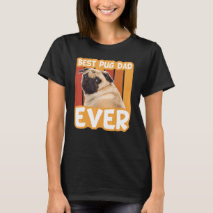 Men's Best Pug Dad Ever American Flag 4th Of July  T-Shirt