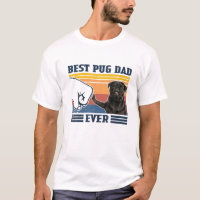 Mens Best Pug Dad Ever Black Version Funny Dog Lov