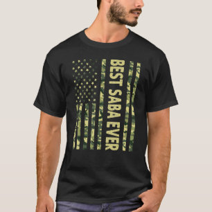 Mens Best Saba Ever Us American Flag Grandpa Fath T-Shirt