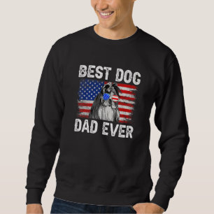 Mens Best Shih Tzu Dad Ever American Flag 4th Of J Sweatshirt