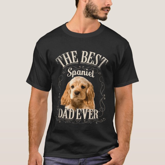 Mens Best Spaniel Dad Ever Funny American Cocker S T-Shirt (Front)