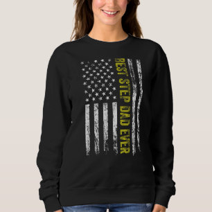 Mens Best Step Dad Ever American Us Flag Father's  Sweatshirt