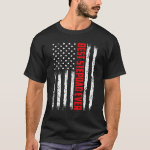 Mens Best Stepdad Ever American Flag Father's Day  T-Shirt