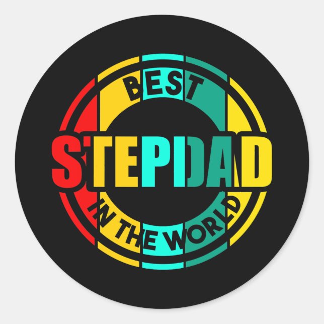 Mens best stepdad in the world bonus dad  classic round sticker (Front)