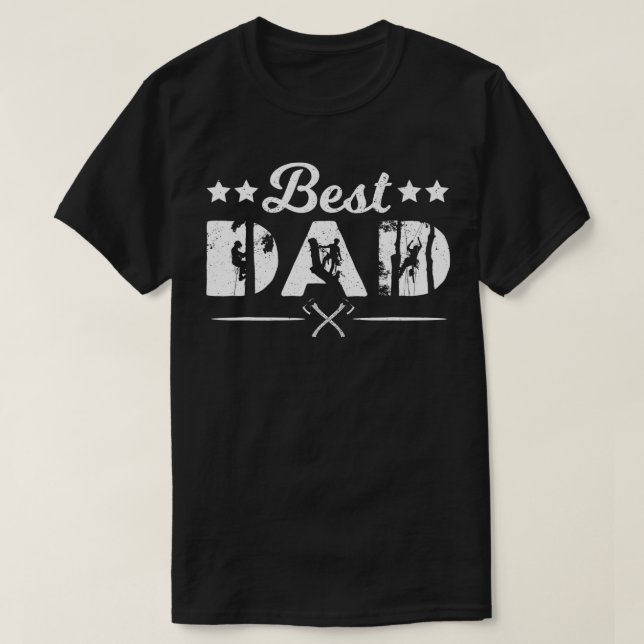 Mens Best Tree Climber Dad Arborist  T-Shirt (Design Front)
