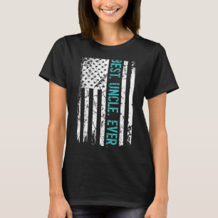 Mens Best Uncle Ever Us American Flag Father's Day T-Shirt