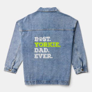 Mens Best Yorkie Dad Ever Yorkshire Terrier Dog  Denim Jacket