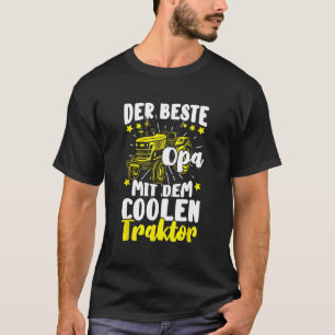 Mens Bester Opa with Tractor Grandad Farmers Fathe T-Shirt