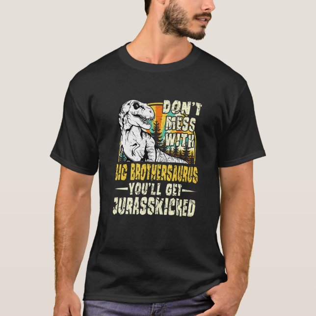 Mens Big Brother Rex Saurus Papasaurus Dinosaurs M T-Shirt (Front)