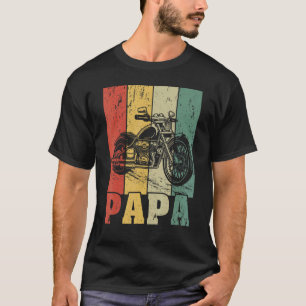 Mens Biker Dad Motorcycle Vintage Papa Motorcycle T-Shirt