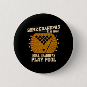 Mens Billiards Grandpa Shirt - Real Grandpas Play  2 Inch Round Button
