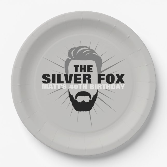 Men's birthday party paper plates (Front)