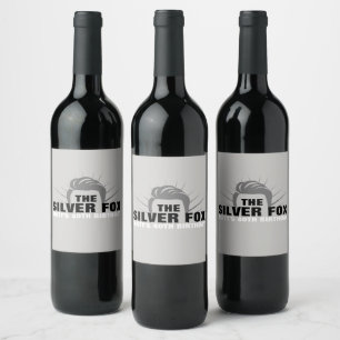 Men's birthday party wine bottle labels
