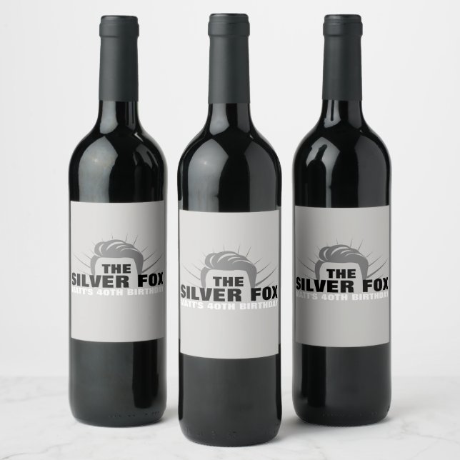 Men's birthday party wine bottle labels (Bottles)