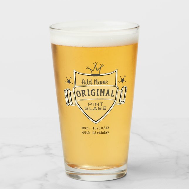 Men's BIRTHDAY Personalized (ADD NAME) PINT GLASS (Front Filled)