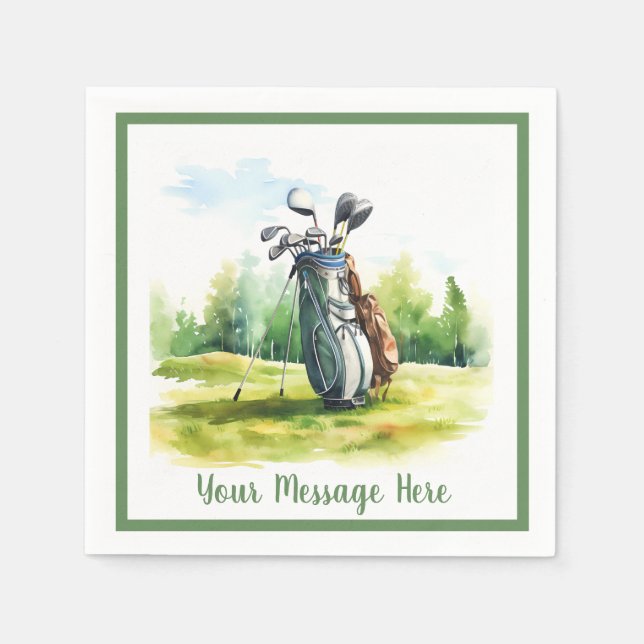 Men's Birthday Retirement Golf Theme Party  Napkin (Front)