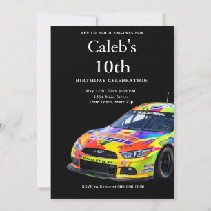 Mens Black Birthday Invitation