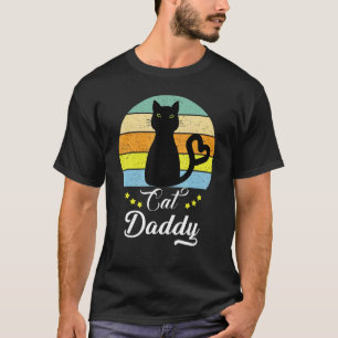 Mens Black Cat Daddy Kitty Cat Dance Meow Pet Anim T-Shirt