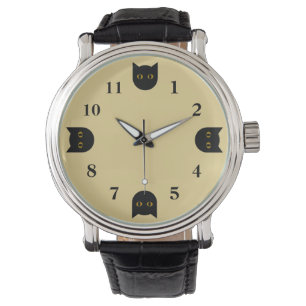 Mens' Black Cat Watch