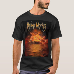 Men's Black "Flame Lake"  Basic T front/back T-Shirt