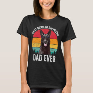 Mens Black German Shepherd Dad Vintage Dog  Owner  T-Shirt