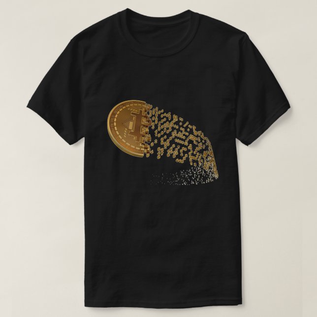 Mens Black Gold Bitcoin Cryptomonnaie T-shirt (Design devant)
