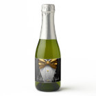 Mens Black Gold Tuxedo Birthday Champagne Label