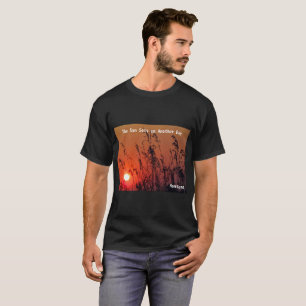 Men's Black T-Shirt Montana Sunset Behind Grasses