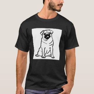 Men's Black & White Pug Tee