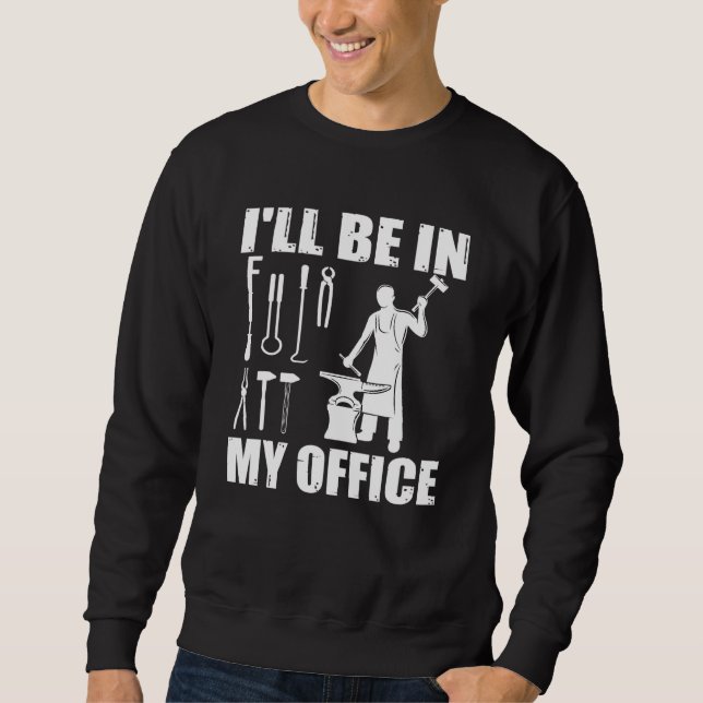 Mens Blacksmith Design Blacksmith Anvil And Hammer Sweatshirt (Front)