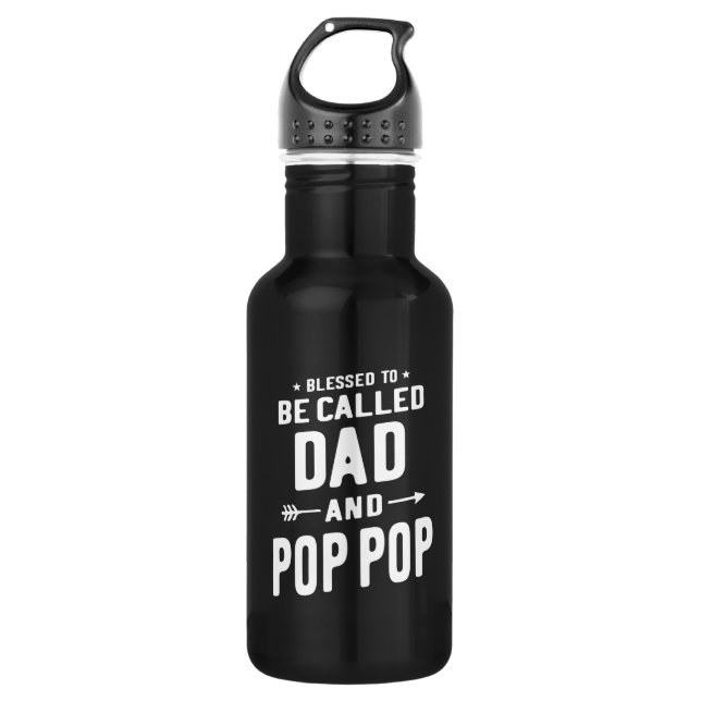 Mens Blessed To Be Called Dad and Pop-Pop Fathers 532 Ml Water Bottle (Front)