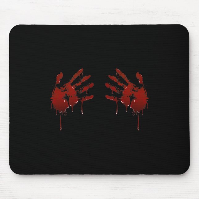 Mens Blood Hands Print - Spooky Halloween Costume  Mouse Pad (Front)