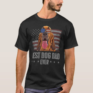 Mens Bloodhound Best Dog Dad Ever Retro USA Americ T-Shirt