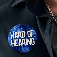 Mens Blue Jungle Leaves Hard of Hearing