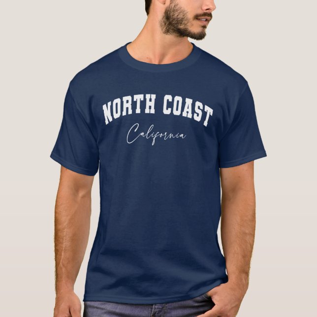 Men's Blue North Coast, California T-Shirt (Front)