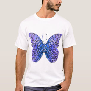 Men's Blue Purple Butterfly Graphic T-Shirt - Vibr