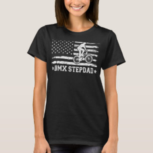 Mens Bmx Stepdad Usa Flag Vintage Cycling Bmx Ride T-Shirt